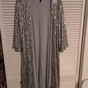 Torrid Silver Sequin Kimono